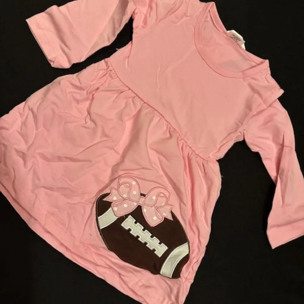 ***** Pink & Brown Football 3 pc Set  1235M  Medium 3T  NWT Boutique